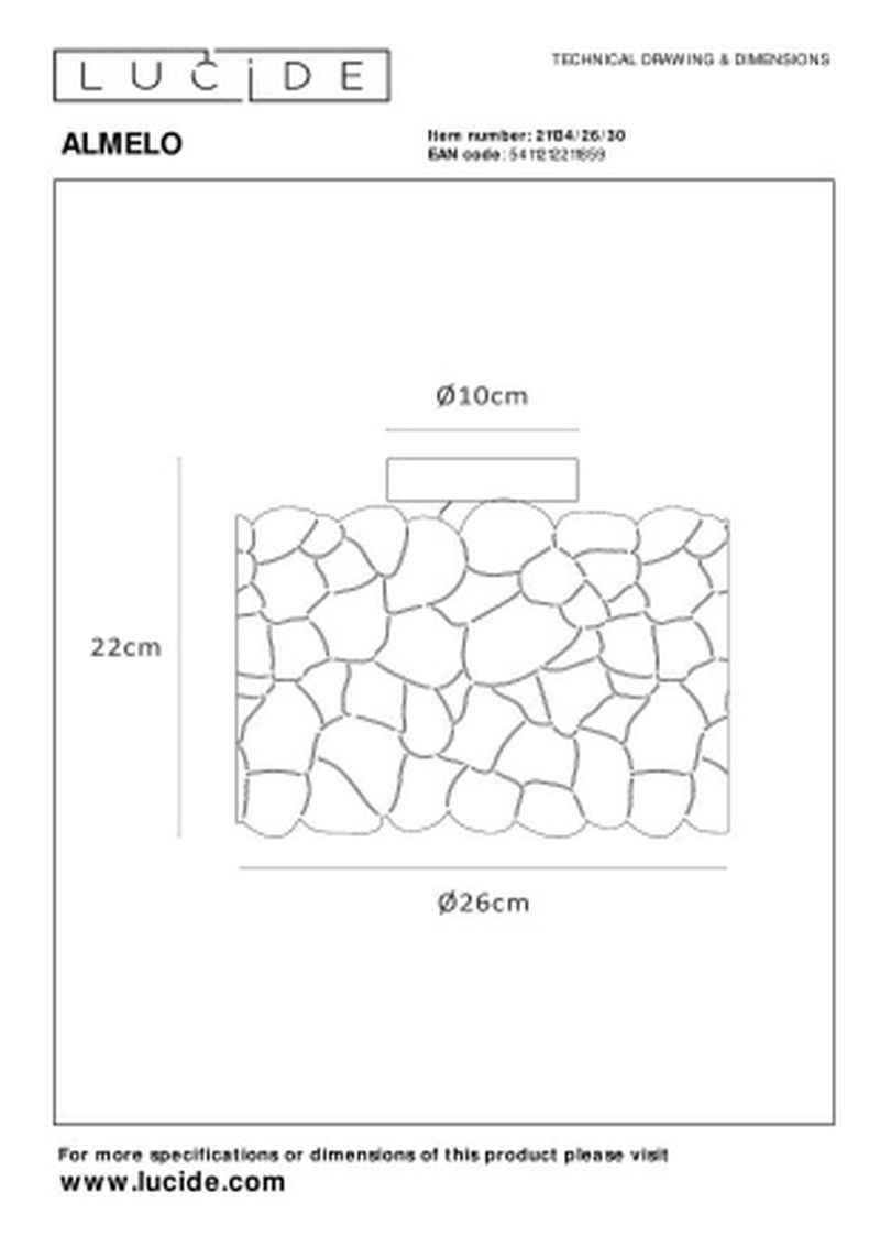 Lucide ALMELO - zapustené stropné svietidlo - Ø 25,5 cm - 1xE27 - čierne
